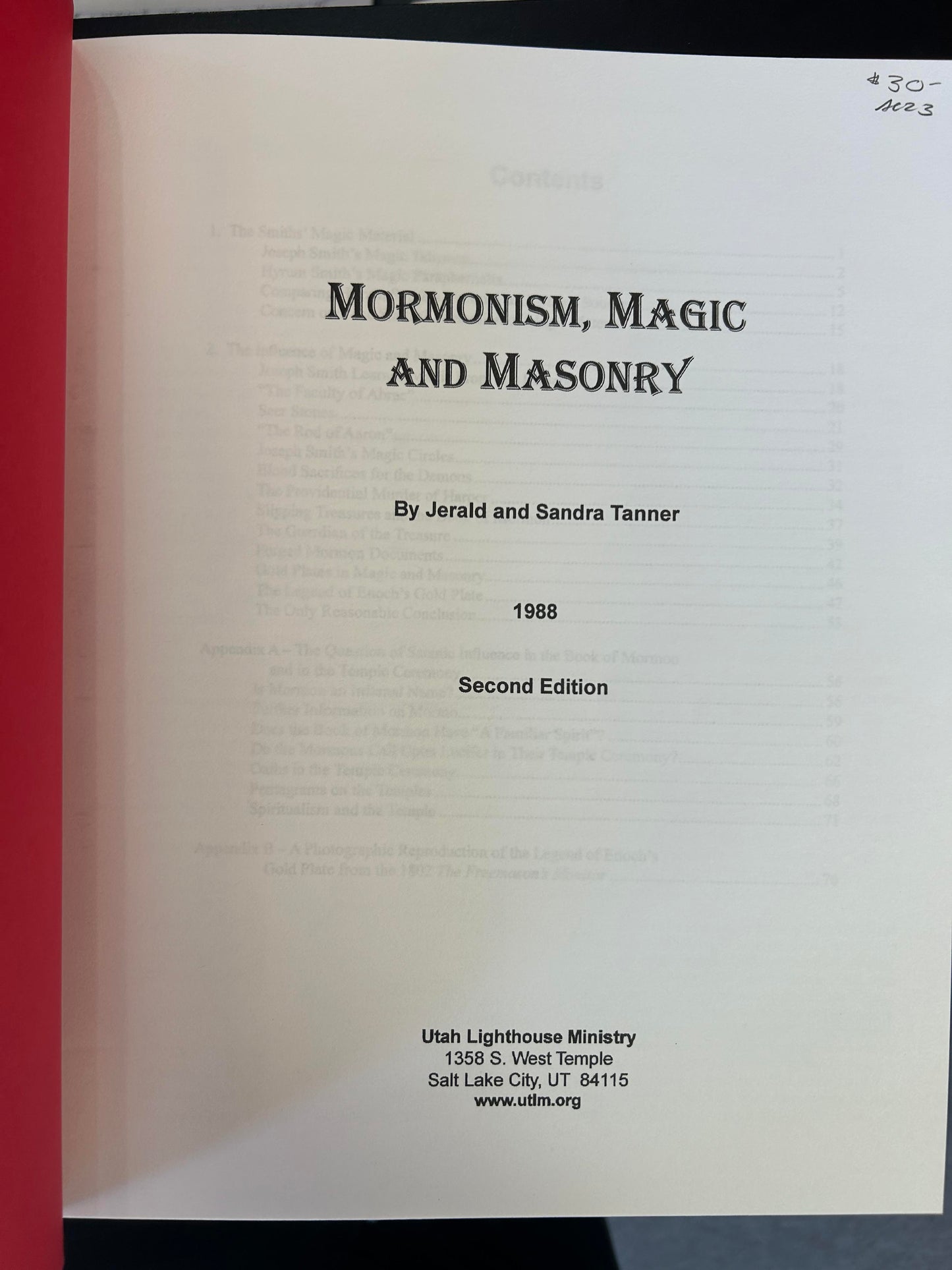 Mormonism, Magic and Masonry by Jerald Tanner