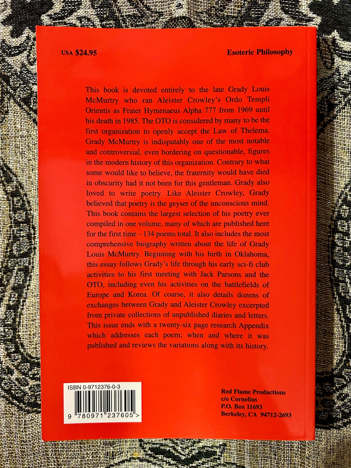 Red Flame 1 The Poetry of Grady Louis McMurtry (Red Flame A Thelemic Research Journal, volume 1) by Grady Louis McMurtry