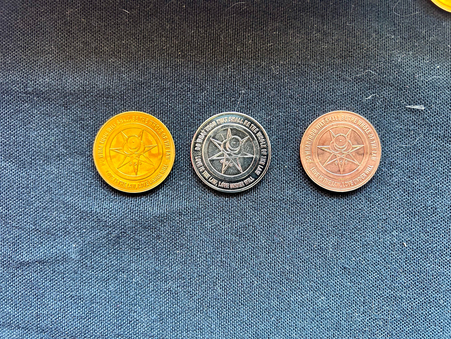 Aleister Crowley set of 3 coins