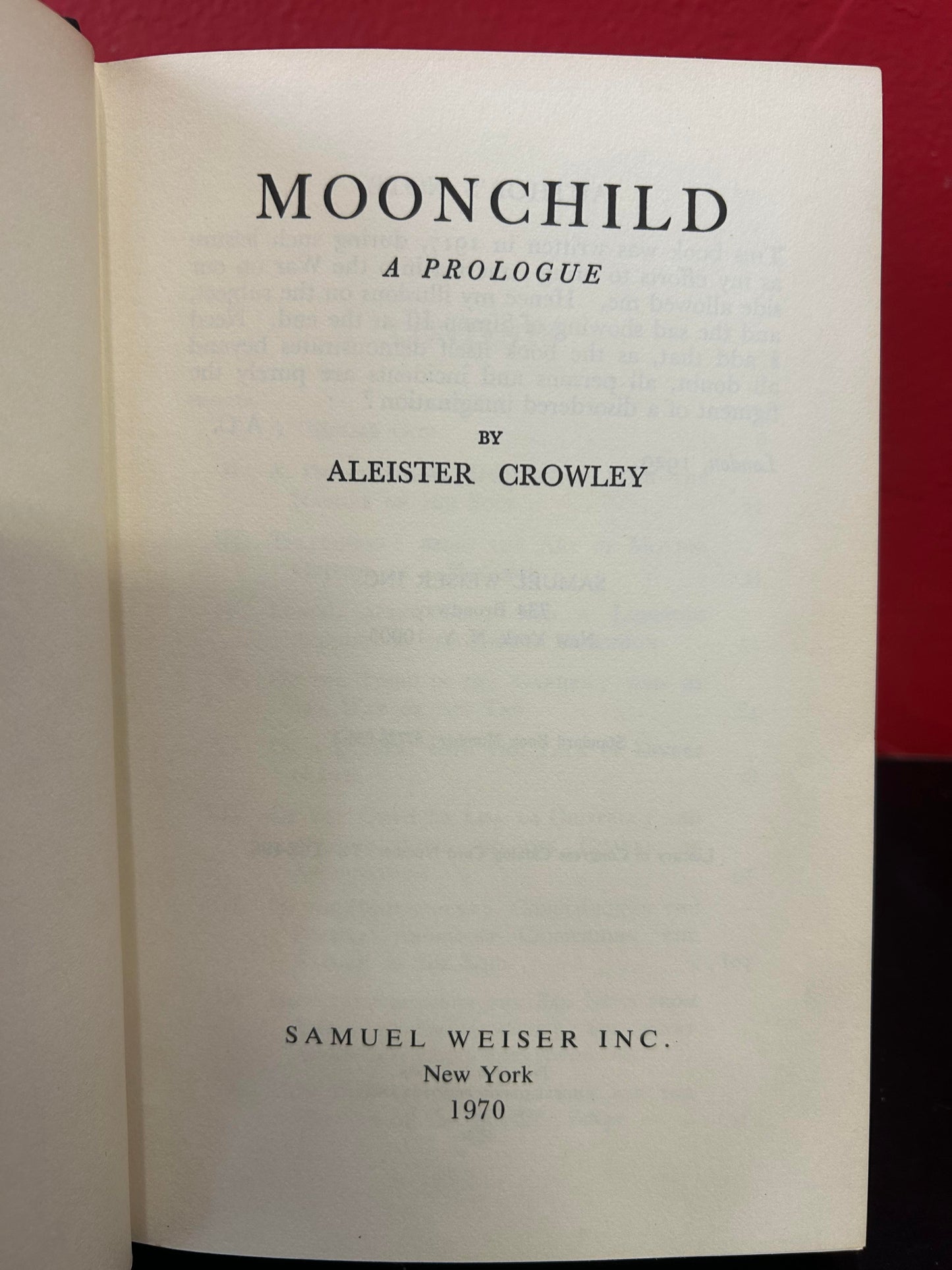 Moonchild: A Prologue by Aleister Crowley (1970)