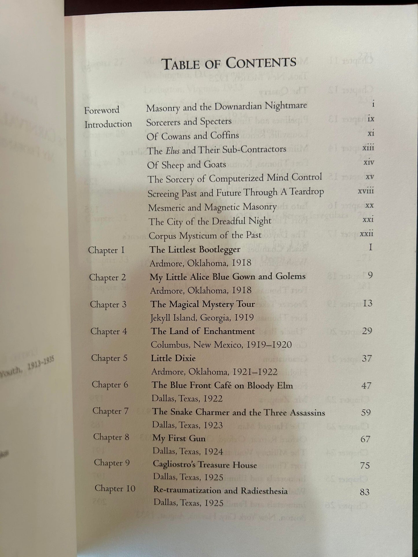 The Carnivals of Life and Death: My Profane Youth: 1913-1935 by James Shelby Downard