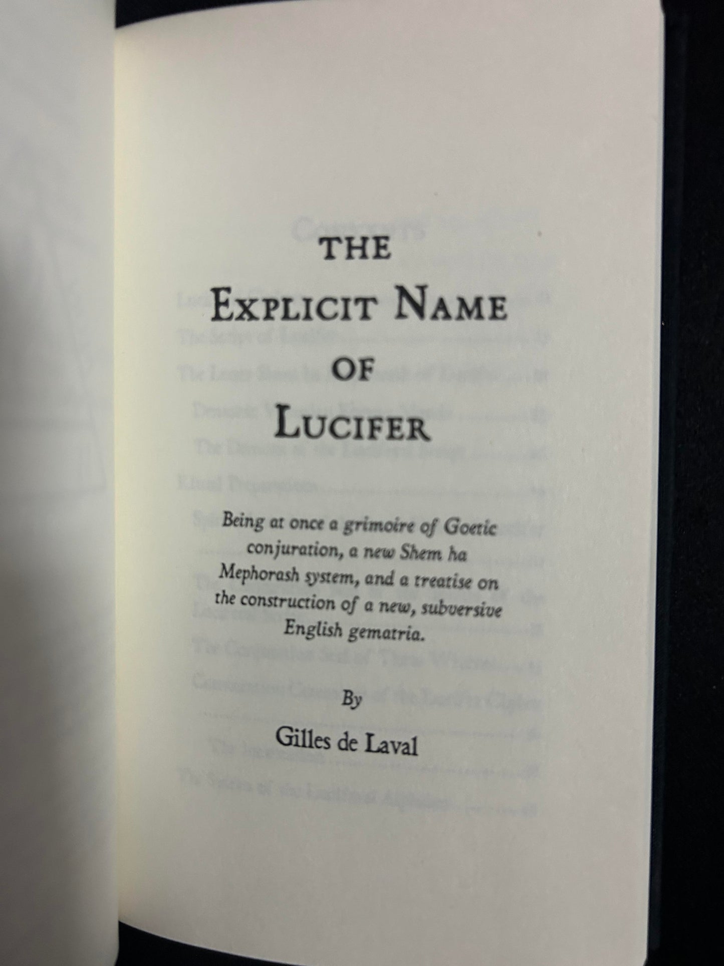 The Explicit Name of Lucifer by Gilles de Laval