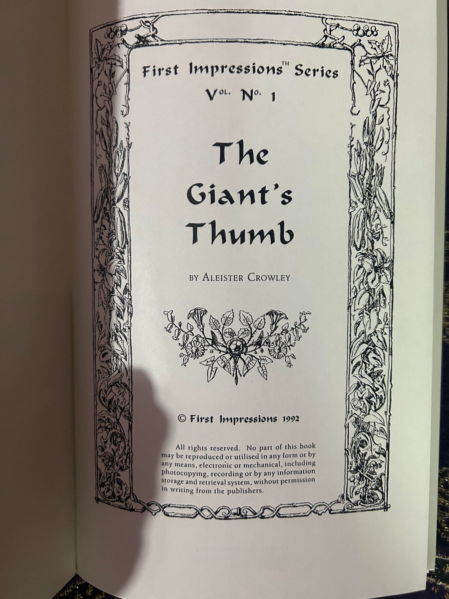 The Giant's Thumb by Aleister Crowley