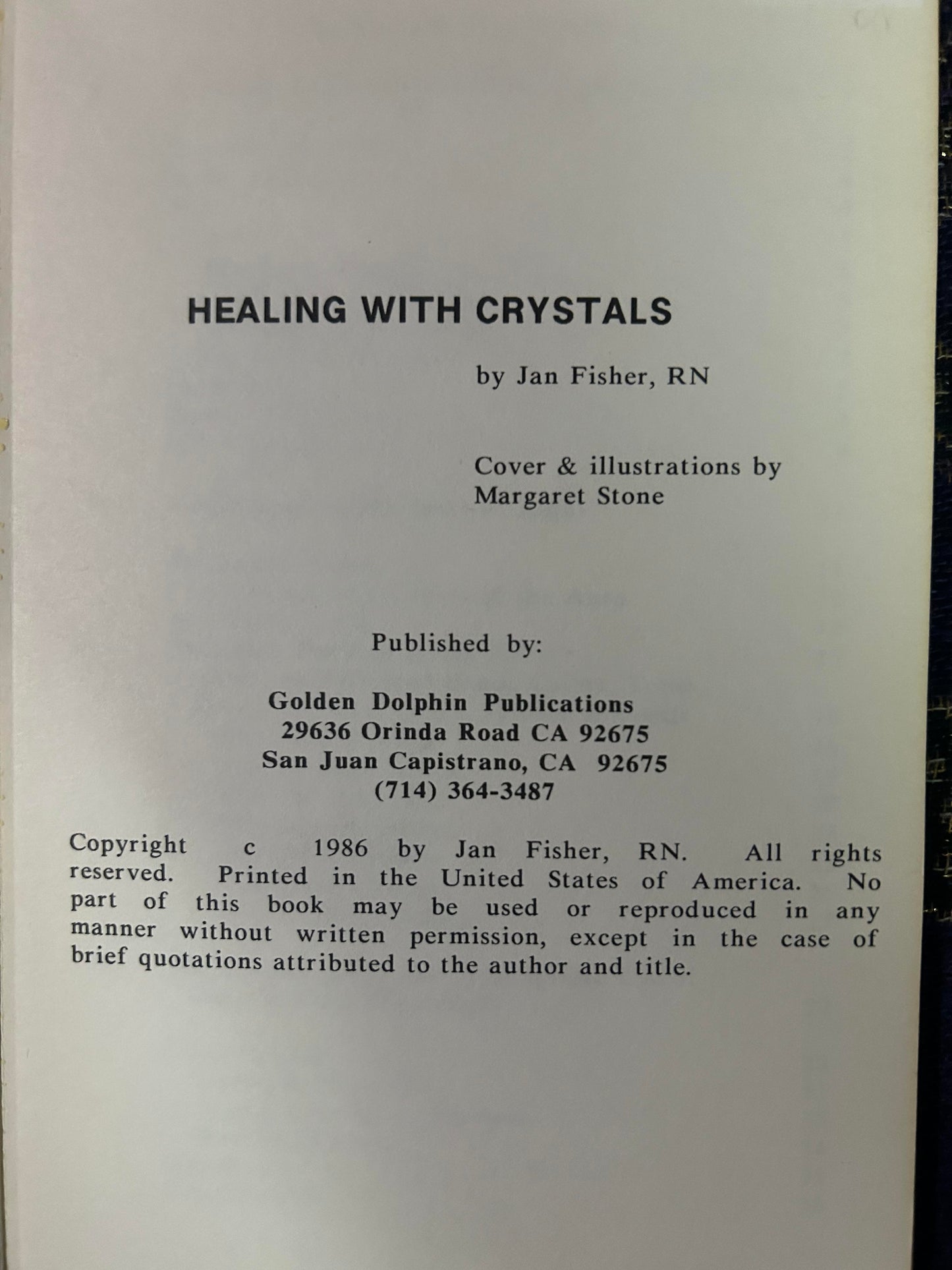 Healing With Crystals by Jan Fisher