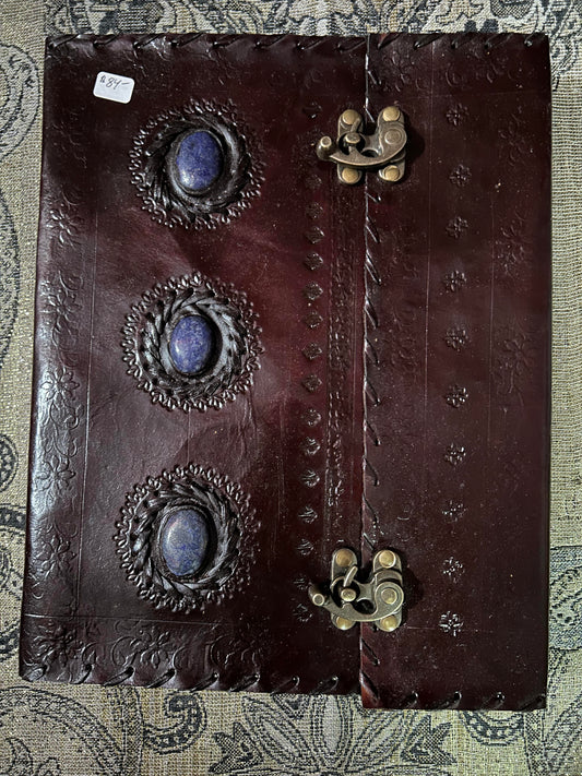 10" x 13" Stone leather blank grimoire / book of shadows with latch