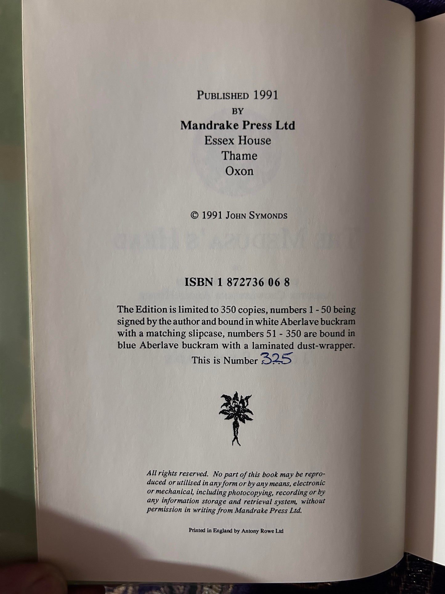 Medusa's Head or Conversations Between Aleister Crowley & Adolf Hitler (Limited Edition #325 of 350 Copies)