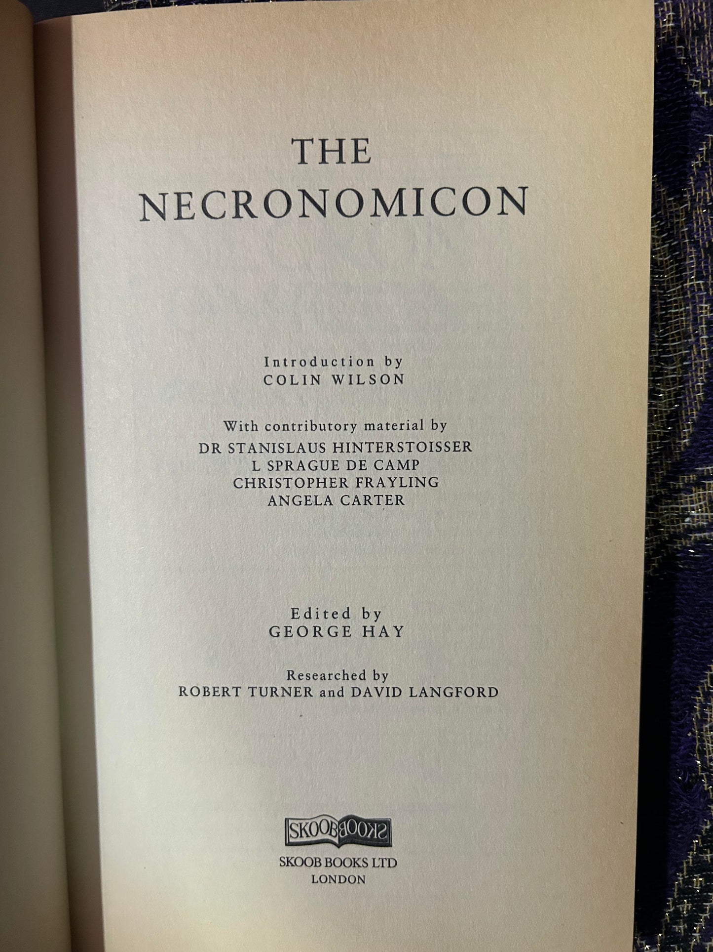 The Necronomicon: The Book of Dead Names by George Hay