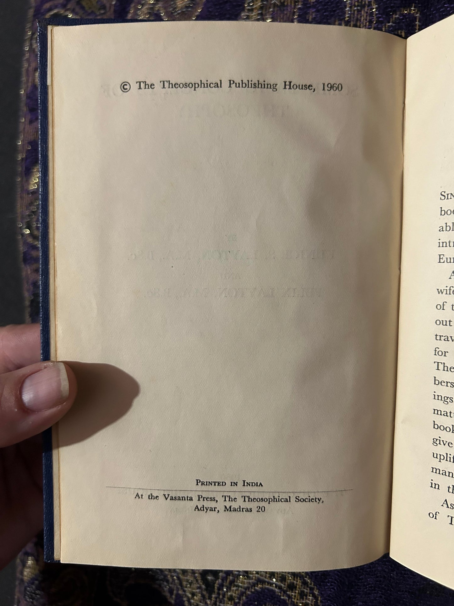 Some Basic Concepts of Theosophy (1960, Hardcover)