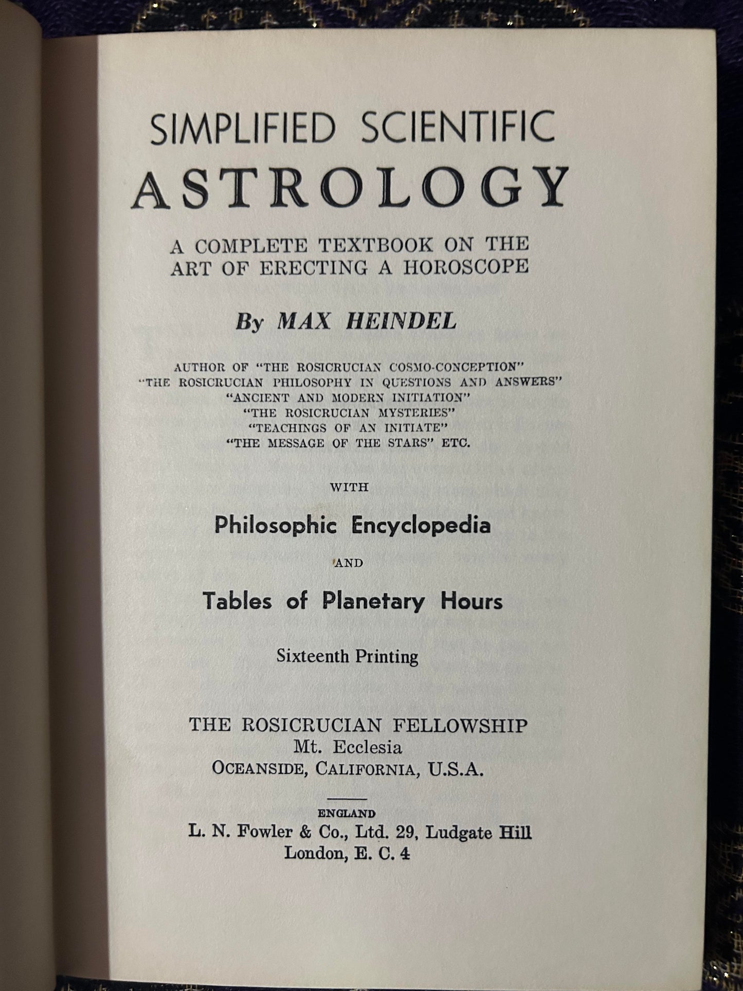 Simplified Scientific Astrology by Max Heindel (1928)